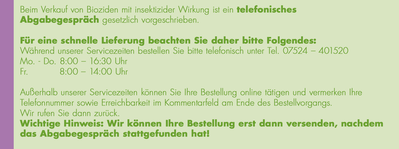 Abgabegespräch erforderlich